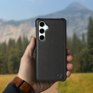 Шкіряна накладка Stenk Cover для Samsung Galaxy S24 FE Чорний