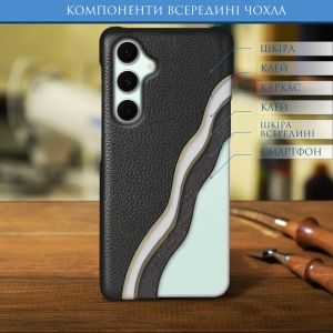 Шкіряна накладка Stenk Cover для Samsung Galaxy S24 FE Чорний