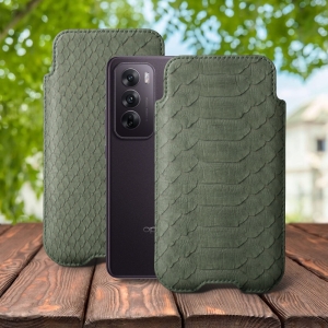 Футляр Stenk Sportage Python для OPPO Reno12 Оливковый