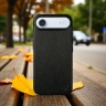 Кожаная накладка Stenk Cover для Apple iPhone 17 Air Чёрная