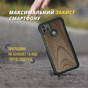 Шкіряна накладка Stenk WoodBacker для Motorola G9 Power Чорна
