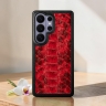 Кожаная накладка Stenk ExBacker Python Scales для Samsung Galaxy S26 Ultra Красный Кожаная накладка Stenk ExBacker Python Scales для Samsung Galaxy S26 Ultra Красный