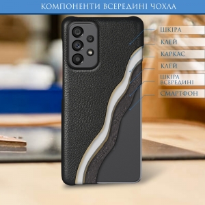 Шкіряна накладка Stenk Cover для Samsung Galaxy A73 5G Чорна