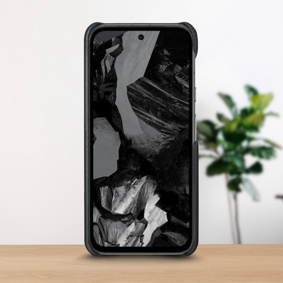 Шкіряна накладка Stenk WoodBacker для Google Pixel 8a Чорний Шкіряна накладка Stenk WoodBacker для Google Pixel 8a Чорний