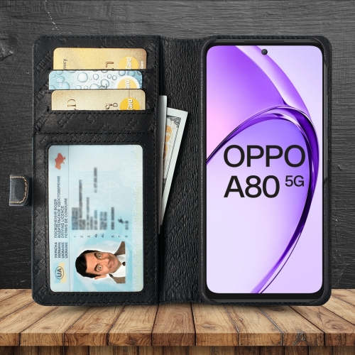 чехол-кошелек на OPPO A80 Черный Stenk Premium Wallet фото 2