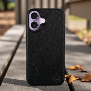 Шкіряна накладка Stenk Cover для Apple iPhone 17 Чорна