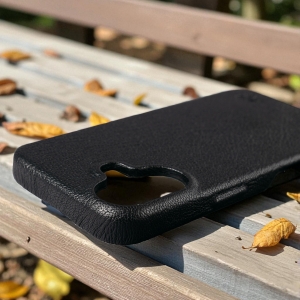 Шкіряна накладка Stenk Cover для Apple iPhone 17 Чорна