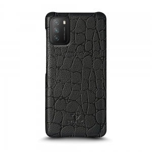 Шкіряна накладка Stenk Reptile Cover для Xiaomi Poco M3 Чорна