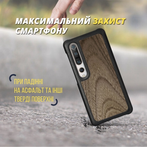 бампер на Xiaomi Mi 10 Чорний Stenk Cover WoodBacker фото 4