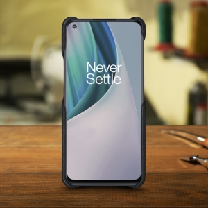 Шкіряна накладка Stenk WoodBacker для OnePlus Nord N10 Чорна