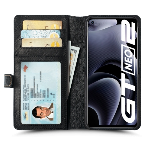 чехол-кошелек на Realme GT Neo2 Черный Stenk Premium Wallet фото 2