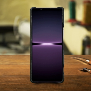 Шкіряна накладка Stenk Reptile Cover для Sony Xperia 1 IV Чорна