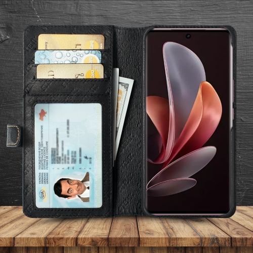 чохол-гаманець на Vivo V29 Чорний Stenk Premium Wallet фото 2
