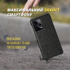 Шкіряна накладка Stenk Reptile Cover для Xiaomi Redmi Note 12 Pro 5G Чорний