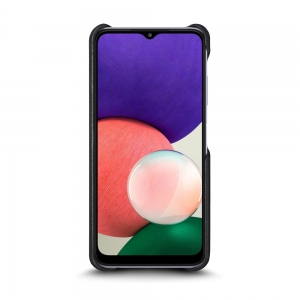 Кожаная накладка Stenk Cover для Samsung Galaxy A22 5G Чёрная