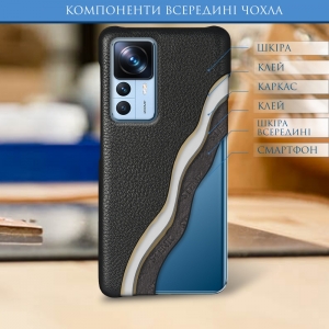 Шкіряна накладка Stenk Cover для Xiaomi 12T/12T Pro Чорна