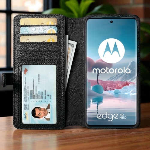 чохол-гаманець на Motorola Edge 40 Neo Чорний Stenk Premium Wallet фото 2