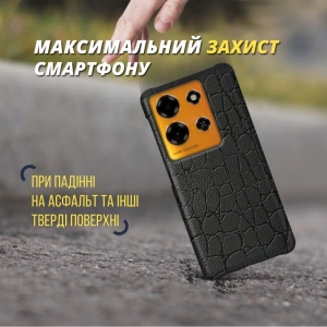 Шкіряна накладка Stenk Reptile Cover для Infinix Note 30i Чорний