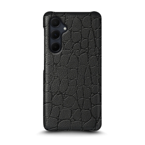 Кожаная накладка Stenk Reptile Cover для Samsung Galaxy A55 Чёрная