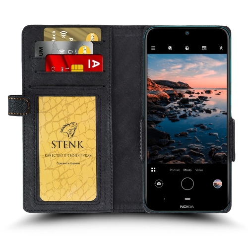 Чехол книжка Stenk Wallet для Nokia 2.3 Чёрный