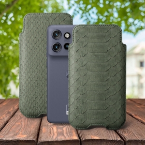 Футляр Stenk Sportage Python для Motorola Edge 50 Neo Оливковий