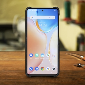 Шкіряна накладка Stenk Cover для Vivo X70 Pro Plus Чорна