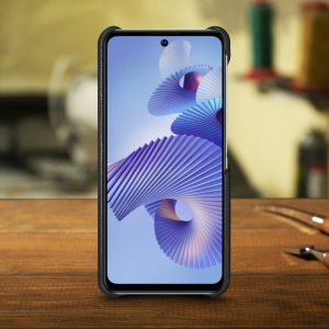 Кожаная накладка Stenk Cover для ZTE Blade V40 Чёрная