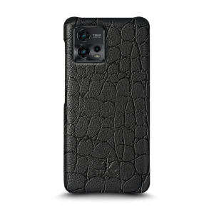 Кожаная накладка Stenk Reptile Cover для Motorola Moto G72 Чёрная