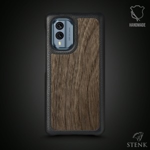 Шкіряна накладка Stenk WoodBacker для Nokia X30 Чорна