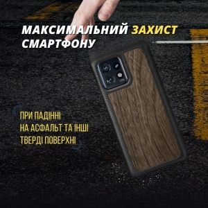 Шкіряна накладка Stenk WoodBacker для Motorola Edge 40 Pro Чорна