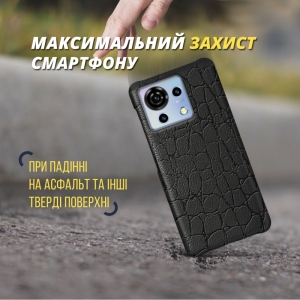 Шкіряна накладка Stenk Reptile Cover для ZTE Blade V50 Vita Чорний