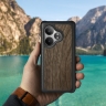 Кожаная накладка Stenk WoodBacker для Realme GT 6T Чёрный