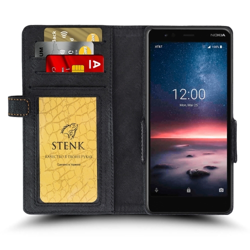 Чехол книжка Stenk Wallet для Nokia 3.1 A Чёрный