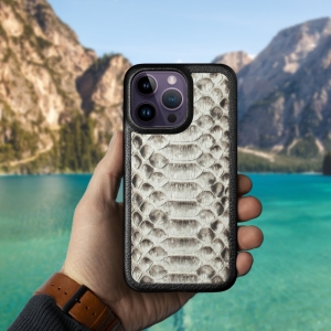 Шкіряна накладка Stenk ExBacker Python Scales для Apple iPhone 14 Pro Max Натуральний