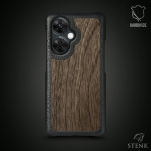 Шкіряна накладка Stenk WoodBacker для OnePlus Nord CE 3 Lite Чорна