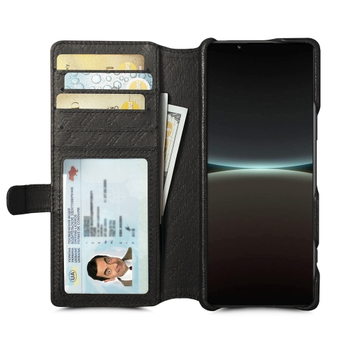 чехол-кошелек на Sony Xperia 5 IV Черный Stenk Premium Wallet фото 2