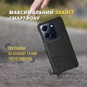 Шкіряна накладка Stenk Reptile Cover для Infinix Note 30 5G Чорний