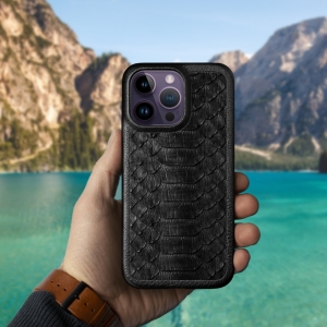 Шкіряна накладка Stenk ExBacker Python Scales для Apple iPhone 14 Pro Max Чорний