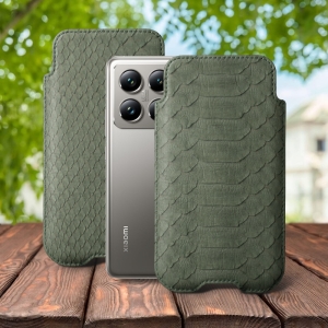Футляр Stenk Sportage Python для Xiaomi 14T Pro Оливковый