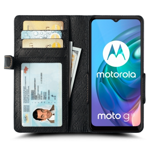 чехол-книжка на Motorola Moto G10 Черный Stenk Wallet фото 2