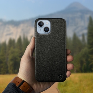 Шкіряна накладка Stenk Cover для Apple iPhone 14 Plus Чорна