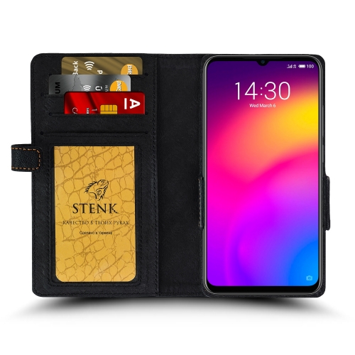 чехол-книжка на Meizu Note 9 Черный Stenk Wallet фото 2