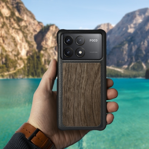 бампер на Xiaomi Poco F6 Pro Черный Stenk WoodBacker фото 3