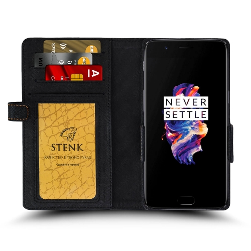 чохол-книжка на OnePlus 5 Чорний Stenk Wallet фото 2