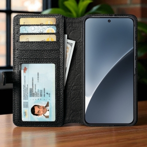 Чехол-портмоне Stenk Premium Wallet для Xiaomi 15 Чёрный