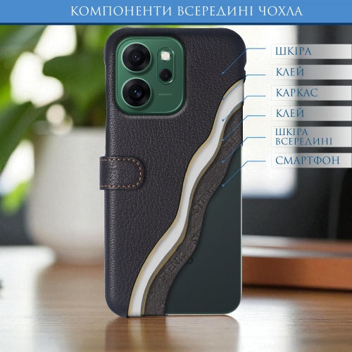 чохол-книжка на CPH2743 Чорний Stenk Premium фото 5