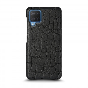 Кожаная накладка Stenk Reptile Cover для Samsung Galaxy M12 Чёрная