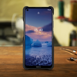Шкіряна накладка Stenk WoodBacker для Nokia 5.4 Чорна