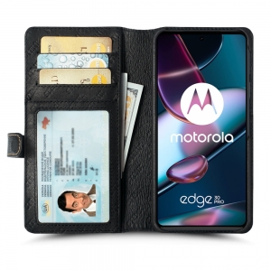 Чехол-портмоне Stenk Premium Wallet для Motorola Edge 30 Pro Чёрный