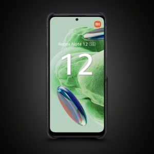 Кожаная накладка Stenk WoodBacker для Xiaomi Redmi Note 12 5G Чёрная